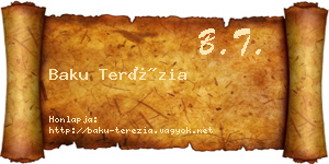 Baku Terézia névjegykártya